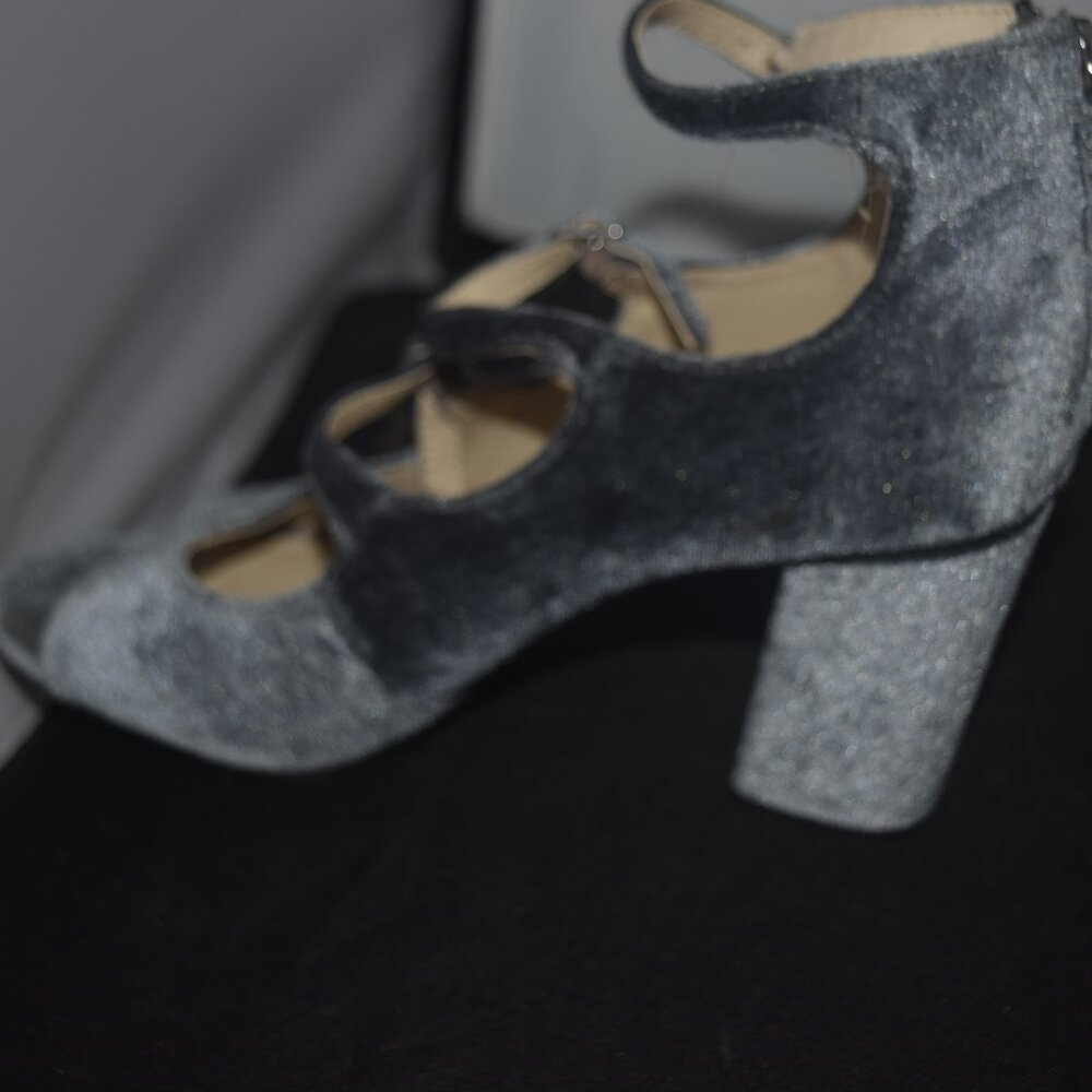 Zigi Soho Nancie Crushed velvet blue chunky heel 6 - Picture 4 of 10